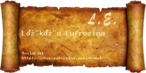Lökös Eufrozina névjegykártya
